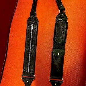 BANDOLIER Billie Crossbody Utility Leather Strap Black/Silver